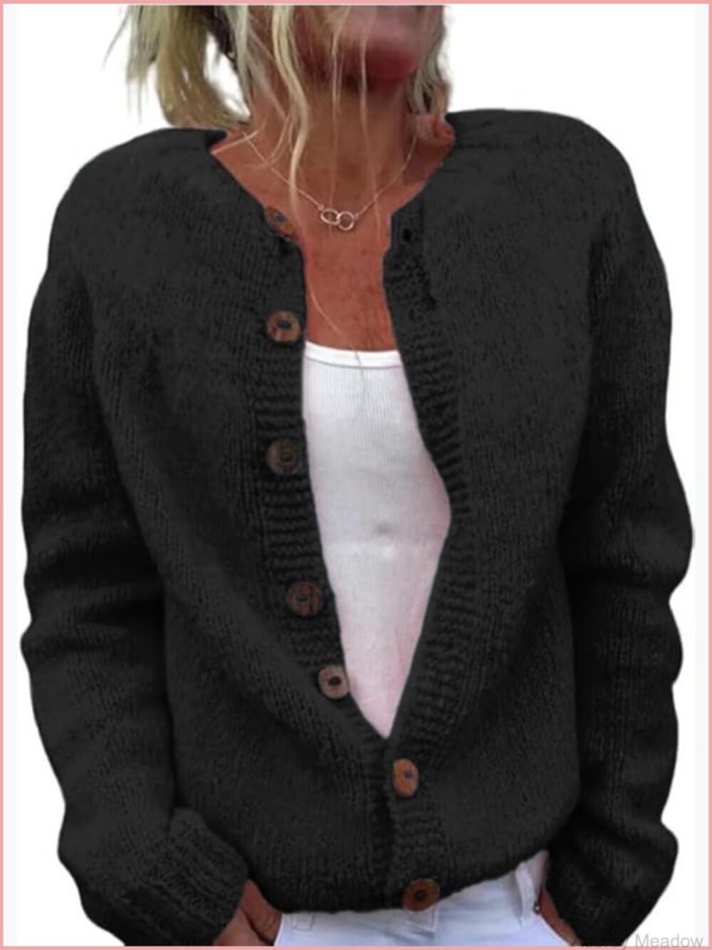 Funny Fall Winter Animal Floral Cardigan Long Sleeve Button Knit